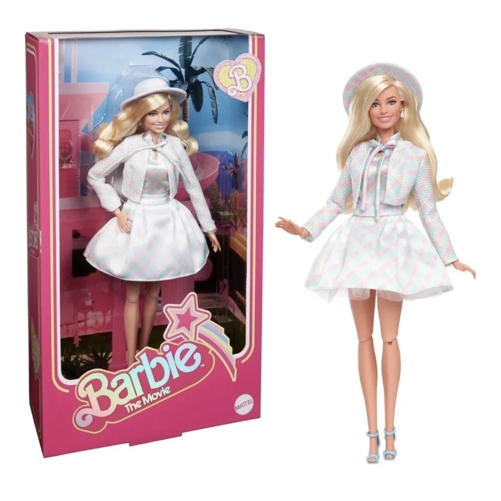 Barbie: The Movie Collectible Doll Blue Plaid Suit Dress HRF26 Sealed W/ Shipper